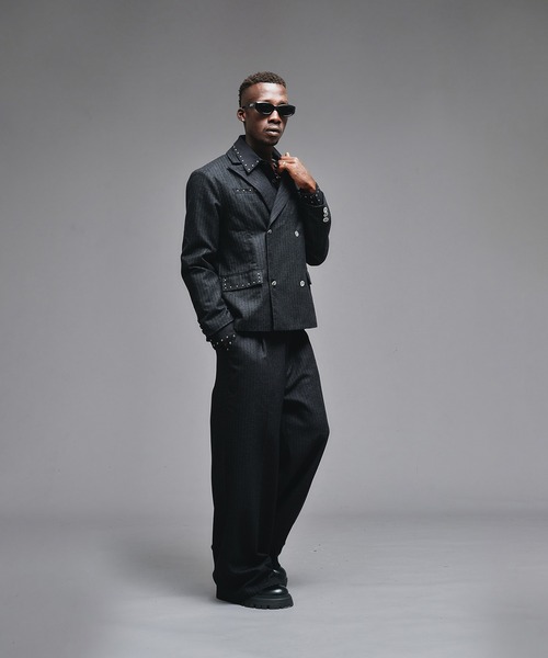 ANDER HUNK（アンダーハンク）の「Studs Design Tailored Jacket / スタッズデザインテーラードジャケット（テーラードジャケット・メンズ・チャコール/ワインレッド・SMALL/MEDIUM/LARGE）」の22枚目の写真