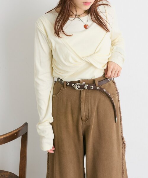 w closet（ダブルクローゼット）の「【25AW】フラワーモチーフベルト（ベルト・レディース・ブラック/ブラウン・FREE）」の7枚目の写真