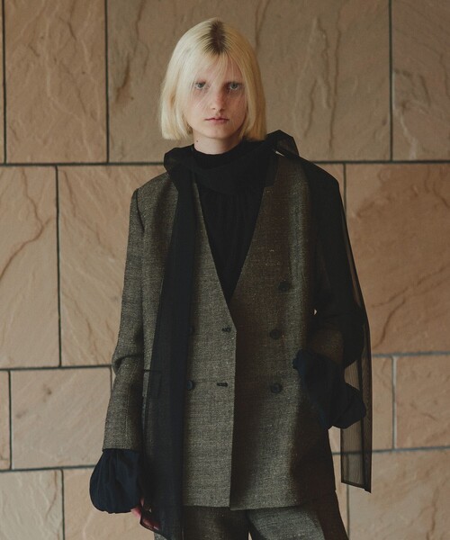 アルアバイル　定価4.7万　シープパイルノーカラージャケット allureville（アルアバイル）の「シープパイルノーカラー