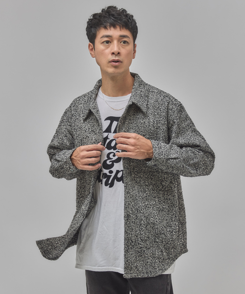 EDIFICE（エディフィス）の「Frank ツイード シャツ ブルゾン（その他アウター・メンズ・ベージュ/レッド/ブラック/チャコールグレー・LARGE/MEDIUM）」の9枚目の写真