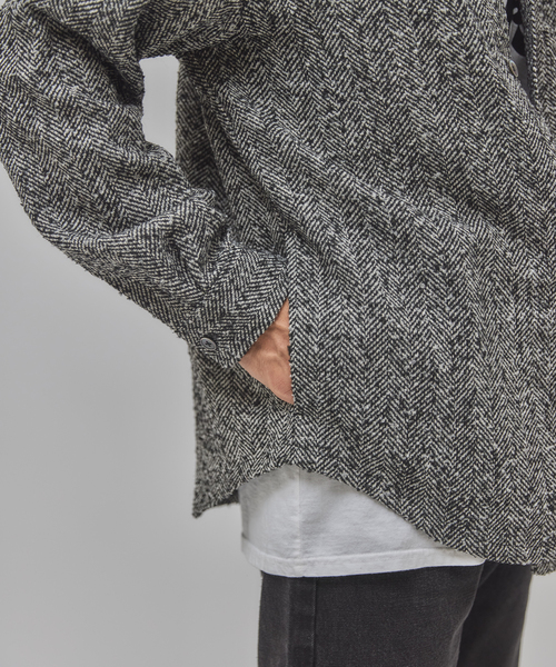 EDIFICE（エディフィス）の「Frank ツイード シャツ ブルゾン（その他アウター・メンズ・ベージュ/レッド/ブラック/チャコールグレー・LARGE/MEDIUM）」の8枚目の写真