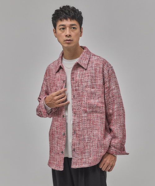 EDIFICE（エディフィス）の「Frank ツイード シャツ ブルゾン（その他アウター・メンズ・ベージュ/レッド/ブラック/チャコールグレー・LARGE/MEDIUM）」の12枚目の写真