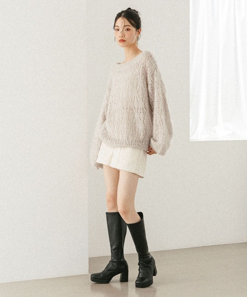 セール】メッシュラメニット 599635（ニット/セーター）｜Heather