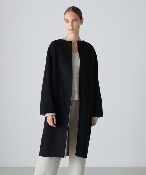 ◇Ca混2TONEリバーコクーンコート（ノーカラーコート）｜ADORE