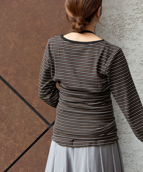 JOURNAL STANDARD（ジャーナルスタンダード）の「ベアテレコホルターネックプルオーバー（その他トップス・レディース・ブラウン/ブラック・FREE）」の8枚目の写真