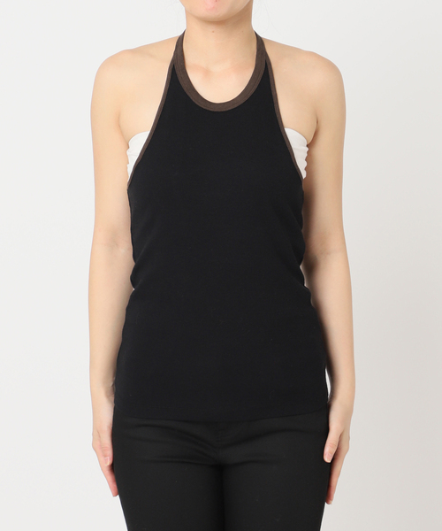 JOURNAL STANDARD（ジャーナルスタンダード）の「ベアテレコホルターネックプルオーバー（その他トップス・レディース・ブラウン/ブラック・FREE）」の15枚目の写真