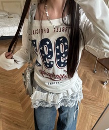 ワンショルダー ストリートグラフィックプリントロンT