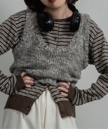 lawgy(EW[)mix uneck knit vest / ~bNXulbNjbgxXg(xXg)