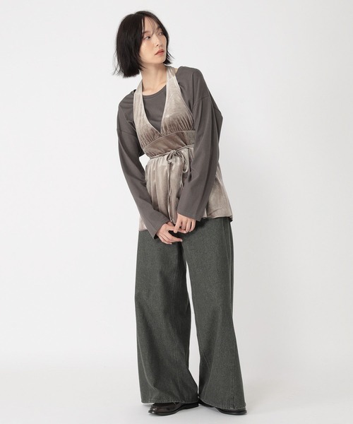 studio CLIP（スタディオクリップ）の「【daily CLIP】ベロアホルターネックビスチェ（タンクトップ・レディース・チャコール/ブラウン・FREE）」の9枚目の写真