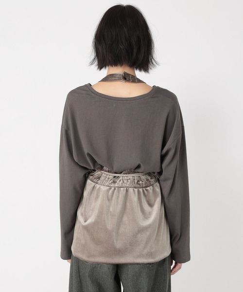 studio CLIP（スタディオクリップ）の「【daily CLIP】ベロアホルターネックビスチェ（タンクトップ・レディース・チャコール/ブラウン・FREE）」の12枚目の写真