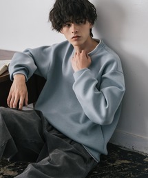 Rocky Monroe（ロッキーモンロー）の「ルーズシルエットペールトーンダンボールニットフェイクレイヤードプルオーバー/モノフィラメントダンボールクルーネックトレーナー（スウェット・メンズ）」