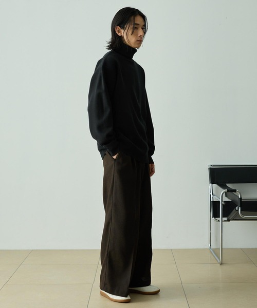 EMMA CLOTHES（エマクローズ）の「【セットアップ対応】テックツイード ディープタック センタークリース セミフレアパンツ（スラックス・メンズ・グレー/チャコール/ネイビー/ブラウン・M/S/L）」の14枚目の写真