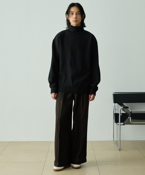 EMMA CLOTHES（エマクローズ）の「【セットアップ対応】テックツイード ディープタック センタークリース セミフレアパンツ（スラックス・メンズ・グレー/チャコール/ネイビー/ブラウン・M/S/L）」の18枚目の写真