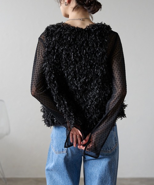 each（イーチ）の「ノースリフリンジファーベスト（ベスト・レディース・ブラック/グレー/アイボリー・FREE）」の6枚目の写真