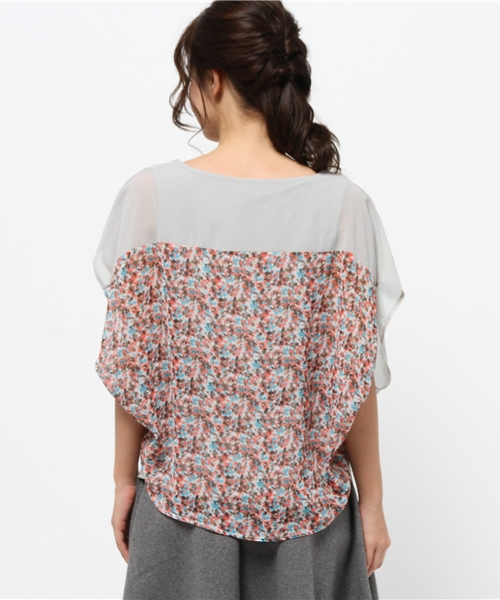 OUTLET（アウトレット）の「【Discoat】ジョーゼット後ロ柄切替BL（シャツ/ブラウス・レディース・グレー・MEDIUM/LARGE）」の4枚目の写真