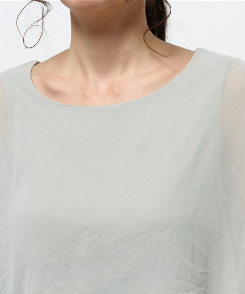 OUTLET（アウトレット）の「【Discoat】ジョーゼット後ロ柄切替BL（シャツ/ブラウス・レディース・グレー・MEDIUM/LARGE）」の5枚目の写真