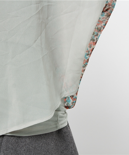 OUTLET（アウトレット）の「【Discoat】ジョーゼット後ロ柄切替BL（シャツ/ブラウス・レディース・グレー・MEDIUM/LARGE）」の7枚目の写真
