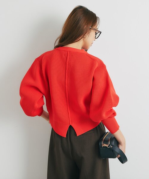 un dix cors(アンディコール)の「《オンオフ活躍》ビッグ釦柄切替バルーンカーディガン(ニット/セーター・レディース・オレンジ/アイボリー/ブラック・FREE)」の21枚目の写真