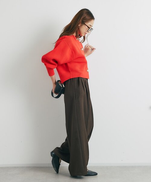 un dix cors(アンディコール)の「《オンオフ活躍》ビッグ釦柄切替バルーンカーディガン(ニット/セーター・レディース・オレンジ/アイボリー/ブラック・FREE)」の18枚目の写真