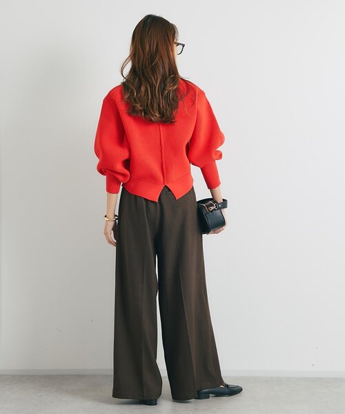 un dix cors(アンディコール)の「《オンオフ活躍》ビッグ釦柄切替バルーンカーディガン(ニット/セーター・レディース・オレンジ/アイボリー/ブラック・FREE)」の17枚目の写真