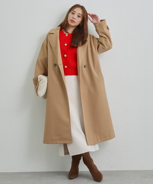 un dix cors(アンディコール)の「《オンオフ活躍》ビッグ釦柄切替バルーンカーディガン(ニット/セーター・レディース・オレンジ/アイボリー/ブラック・FREE)」の10枚目の写真