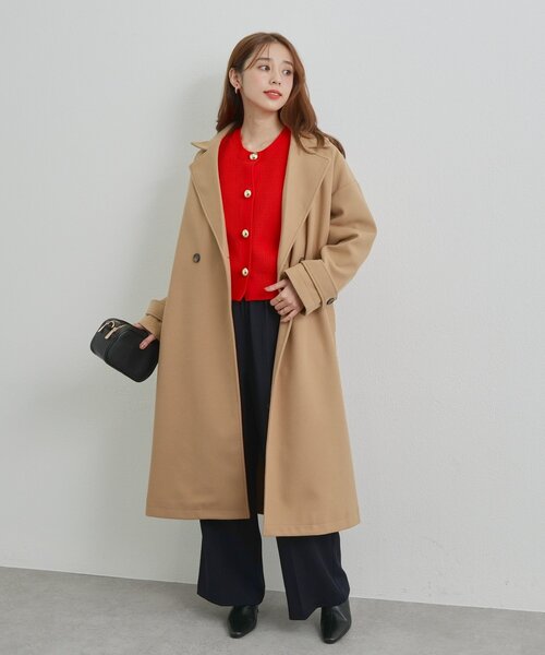 un dix cors(アンディコール)の「《オンオフ活躍》ビッグ釦柄切替バルーンカーディガン(ニット/セーター・レディース・オレンジ/アイボリー/ブラック・FREE)」の9枚目の写真