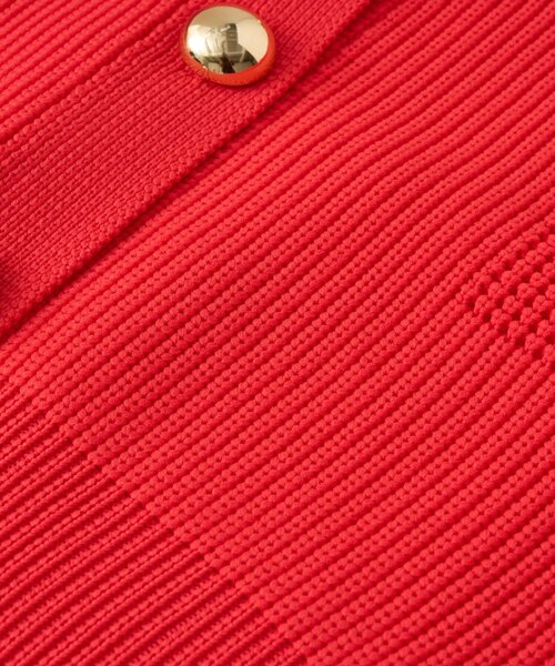 un dix cors(アンディコール)の「《オンオフ活躍》ビッグ釦柄切替バルーンカーディガン(ニット/セーター・レディース・オレンジ/アイボリー/ブラック・FREE)」の4枚目の写真