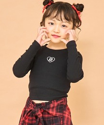 ANAP kids | 刺繍ハートロゴ リブトップス【ジュニアお揃い】(Tシャツ/カットソー)