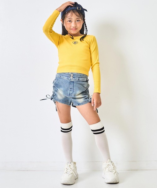 ANAP kids(アナップキッズ)の「刺繍ハートロゴ リブトップス【ジュニアお揃い】(Tシャツ/カットソー・キッズ・ブラック/イエロー/ブラック×ホワイト/ホワイト/ピンク・130/120/110)」の19枚目の写真