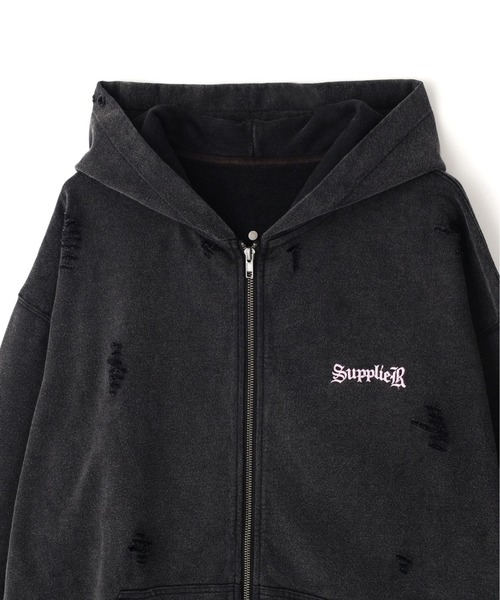 SUPPLIER（サプライヤー）の「SUPPLIER/サプライヤー/【LHP EXCLUSIVE】DAMAGE CROSS HOODIE（パーカー・メンズ・ブルー/ピンク/オレンジ・M/L/XL）」の5枚目の写真