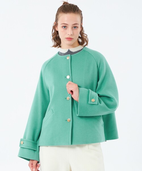 マッキントッシュ フィロソフィー 定価約7万 リバーメルトン　ノーカラーコート マッキントッシュ フィロソフィー 定価約7万 リバーメルトン ノー