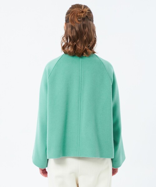 MACKINTOSH PHILOSOPHY（ﾏｯｷﾝﾄｯｼｭ ﾌｨﾛｿﾌｨｰ）の「【WELBURY NO COLLAR SHORT（ウェルベリーノーカラーショート）】ウールメルトン製（ノーカラーコート・レディース・オフホワイト/ブルー系その他3/チャコールグレー/ブラウン/ダークネイビー・38/36）」の14枚目の写真