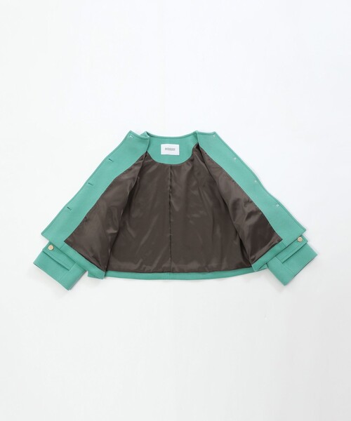 MACKINTOSH PHILOSOPHY（ﾏｯｷﾝﾄｯｼｭ ﾌｨﾛｿﾌｨｰ）の「【WELBURY NO COLLAR SHORT（ウェルベリーノーカラーショート）】ウールメルトン製（ノーカラーコート・レディース・オフホワイト/ブルー系その他3/チャコールグレー/ブラウン/ダークネイビー・38/36）」の17枚目の写真