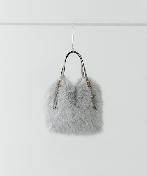 RODE SKO（ロデスコ）の「フラッフィー2WAYバッグ（ショルダーバッグ・レディース・ライトグレー/アイボリー・ONE）」の2枚目の写真