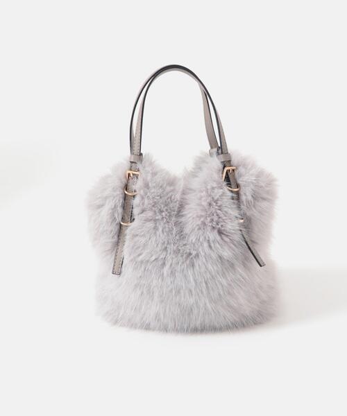 RODE SKO（ロデスコ）の「フラッフィー2WAYバッグ（ショルダーバッグ・レディース・ライトグレー/アイボリー・ONE）」の15枚目の写真