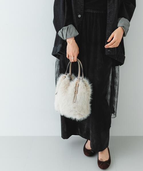 RODE SKO（ロデスコ）の「フラッフィー2WAYバッグ（ショルダーバッグ・レディース・ライトグレー/アイボリー・ONE）」の18枚目の写真