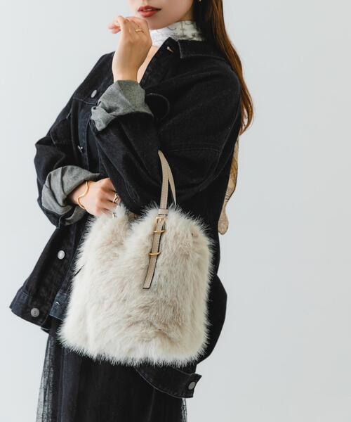 RODE SKO（ロデスコ）の「フラッフィー2WAYバッグ（ショルダーバッグ・レディース・ライトグレー/アイボリー・ONE）」の19枚目の写真