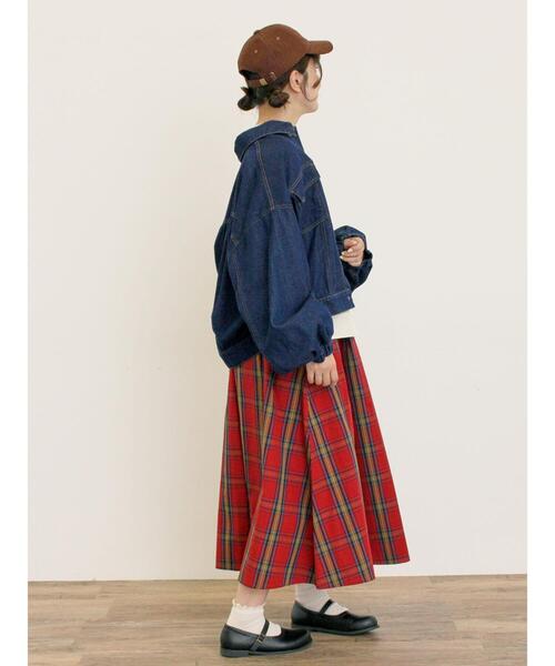 Samansa Mos2（サマンサ モスモス）の「デニム/スエードアソートジャケット（ノーカラージャケット・レディース・ネイビー/キャメル/ブルー・F）」の12枚目の写真