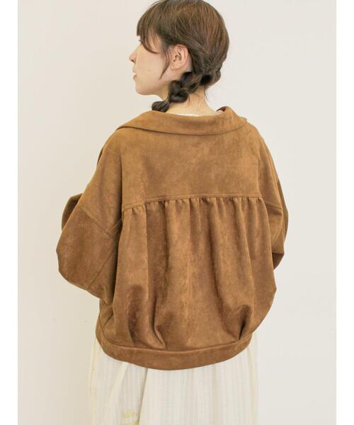 Samansa Mos2（サマンサ モスモス）の「デニム/スエードアソートジャケット（ノーカラージャケット・レディース・ネイビー/キャメル/ブルー・F）」の22枚目の写真