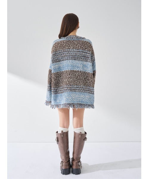 ツイードボーダーニットカーディガン（カーディガン/ボレロ