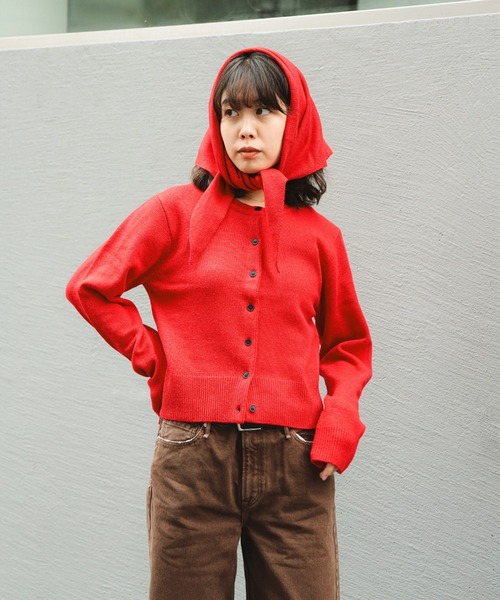 B:MING by BEAMS(ビーミングバイビームス)の「【セットアイテム】ストール × ニット カーディガン(ニット/セーター・レディース・レッド/ブラウン系その他/グレー・ONE SIZE)」の4枚目の写真