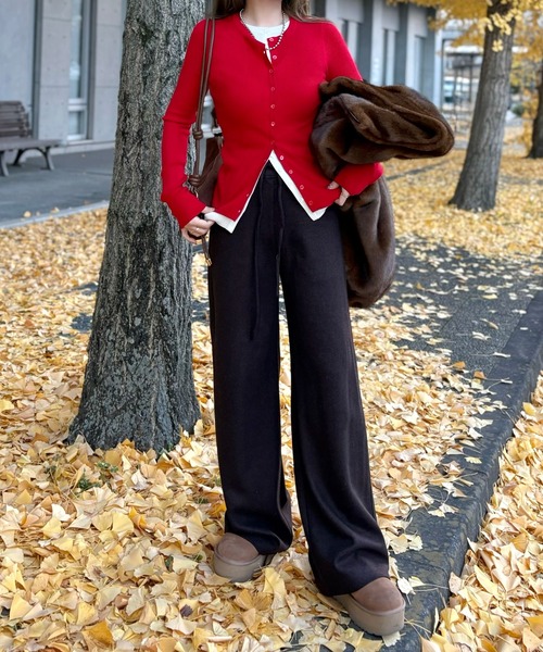 LAULEN（ローレン）の「waist ribbon semi wide pants /ウエストリボンセミワイドパンツ（その他パンツ・レディース・アイボリー/ブラウン/グレー/ブラック・FREE）」の17枚目の写真