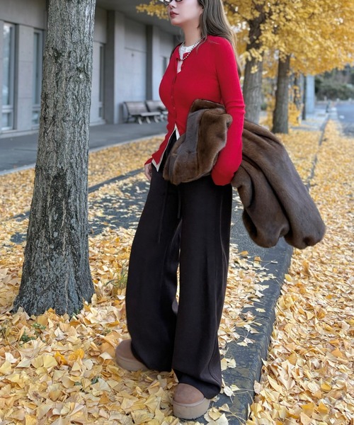 LAULEN（ローレン）の「waist ribbon semi wide pants /ウエストリボンセミワイドパンツ（その他パンツ・レディース・アイボリー/ブラウン/グレー/ブラック・FREE）」の18枚目の写真