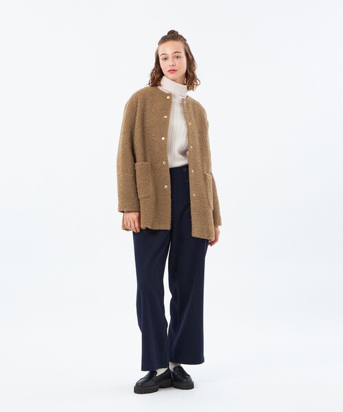 MACKINTOSH PHILOSOPHY（ﾏｯｷﾝﾄｯｼｭ ﾌｨﾛｿﾌｨｰ）の「【HESSLE MIDDLE COAT（ヘスルミドルコート）】（ノーカラーコート・レディース・ブラウン系その他4/グリーン/ホワイト系その他/ベージュ/グレー系その他2・38/36/34）」の20枚目の写真
