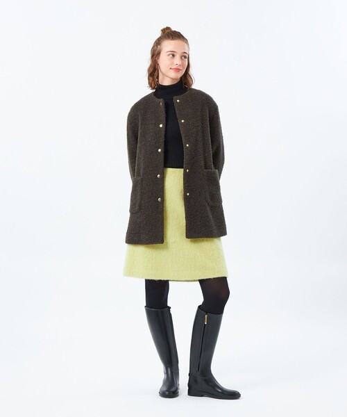 MACKINTOSH PHILOSOPHY（ﾏｯｷﾝﾄｯｼｭ ﾌｨﾛｿﾌｨｰ）の「【HESSLE MIDDLE COAT（ヘスルミドルコート）】（ノーカラーコート・レディース・ブラウン系その他4/グリーン/ホワイト系その他/ベージュ/グレー系その他2・38/36/34）」の21枚目の写真