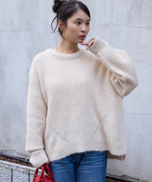 美品 エンフォルド 厚手 ニット ミックス ゆったりめ マルチカラー セール】マルチミックスカラーニット（ニット/セーター）｜LAC-VERT