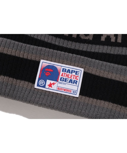 A BATHING APE(アベイシングエイプ)の「BAPE POM POM BEANIE(ニットキャップ/ビーニー・メンズ・ブラック/ネイビー・FREE)」の5枚目の写真