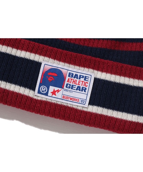 A BATHING APE(アベイシングエイプ)の「BAPE POM POM BEANIE(ニットキャップ/ビーニー・メンズ・ブラック/ネイビー・FREE)」の6枚目の写真