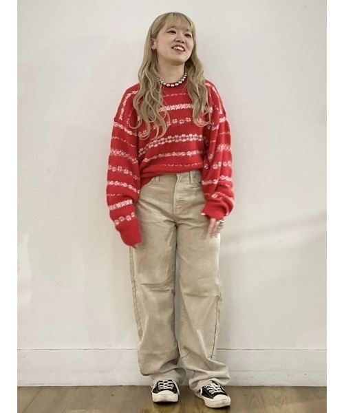 GAP（ギャップ）の「ふわもこ オーバーサイズ クルーネックセーター（ニット/セーター・レディース・ピンク/ブラック/レッド/マルチ/グレー・XS/S/M/L/XL/XXS）」の7枚目の写真