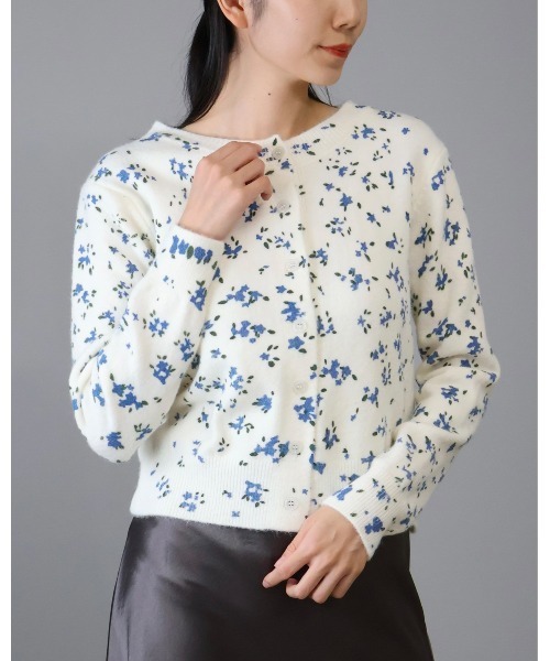 セール】花柄プリント ニット カーディガン（カーディガン/ボレロ